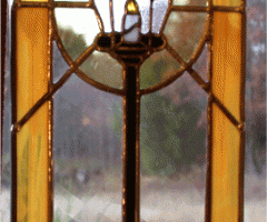 “The Lighted Lamp” stained glass suncatcher