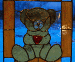 Stained glass teddy bear